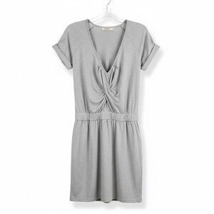 Boy Meets Girl Dress Sz M Gray Bodycon Cinched Waist Short Casual Party EUC